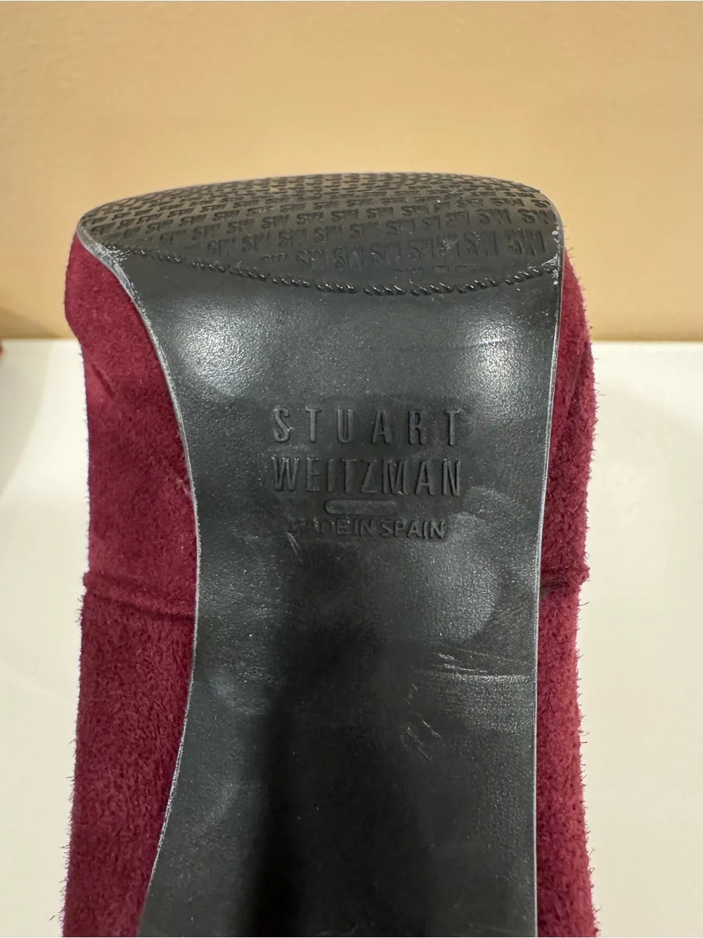Stuart Weitzman Knee High Bordeaux Suede Boots